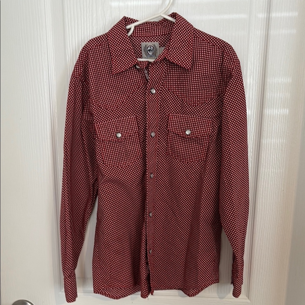 Cinch Red Checkered Kids Button Down Shirt